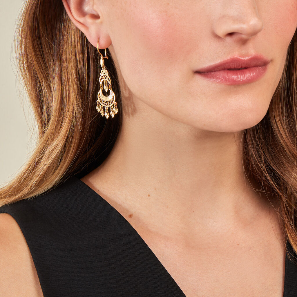 Boucles D'oreilles Pendantes Cherki Or Jaune - Boucles d'oreilles pendantes Femme | Histoire d’Or