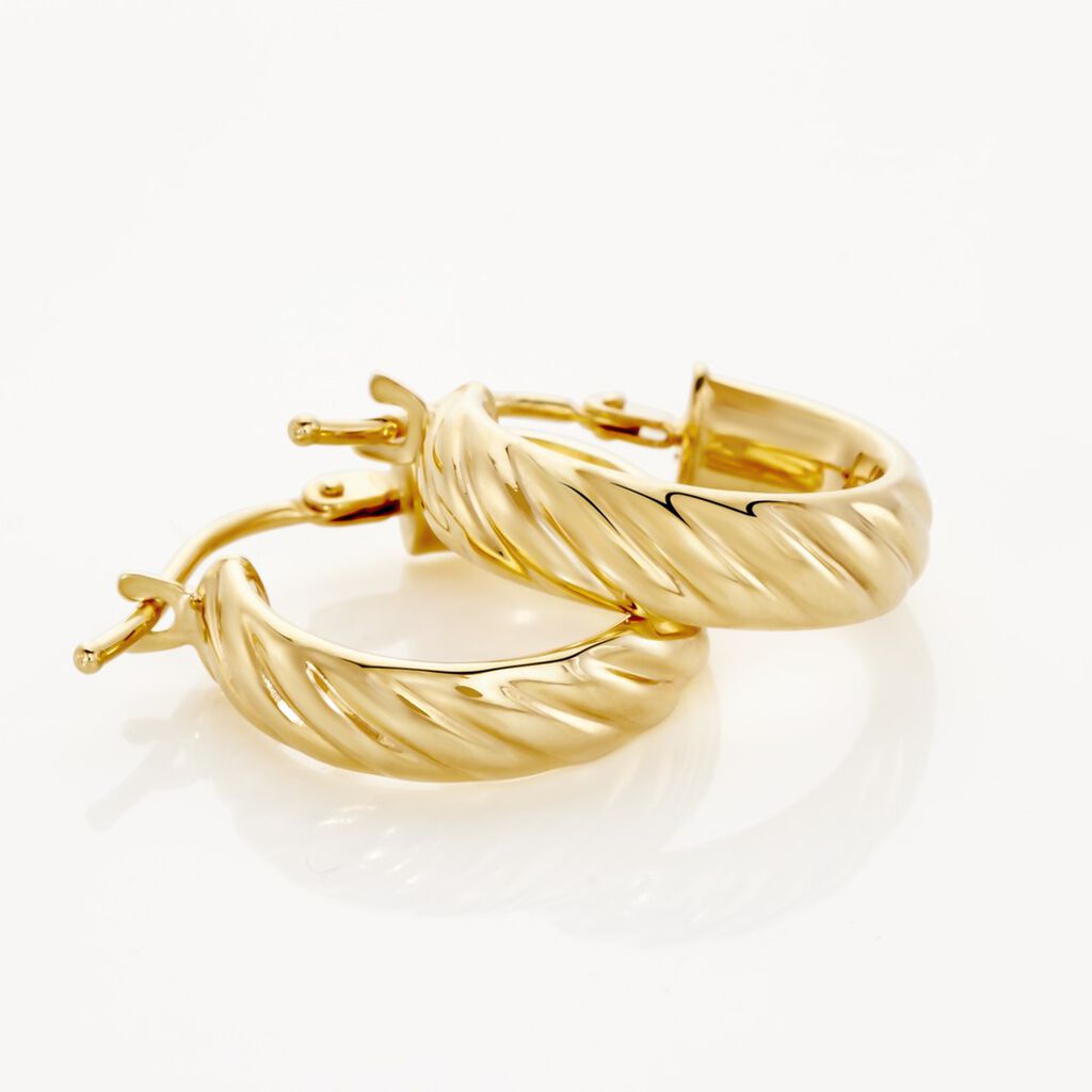 Créoles Mara Or Jaune - Boucles d'oreilles créoles Femme | Histoire d’Or