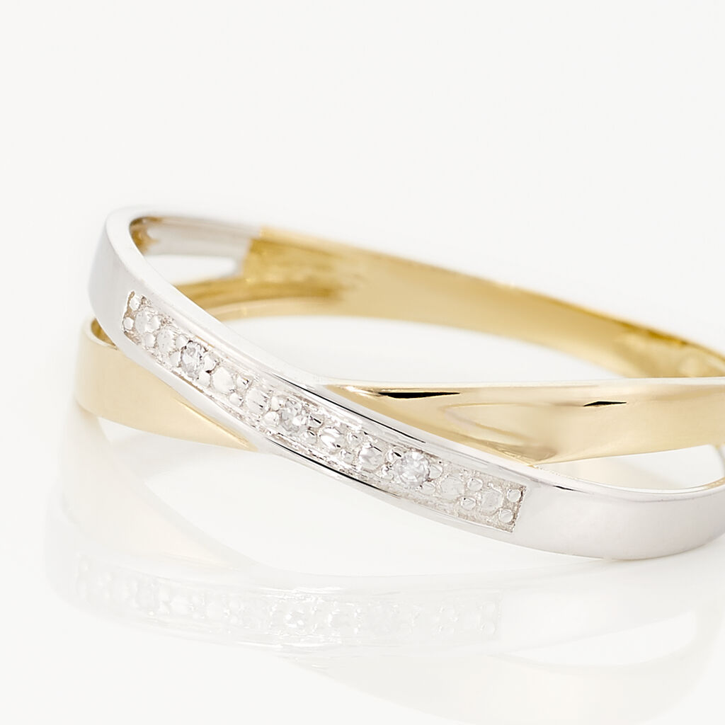 Bague Renda Or Jaune Diamant - Bagues avec pierre Femme | Histoire d’Or