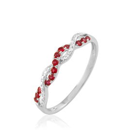 Bague Sofia Or Blanc Rubis Et Diamant - Bagues avec pierre Femme | Histoire d’Or