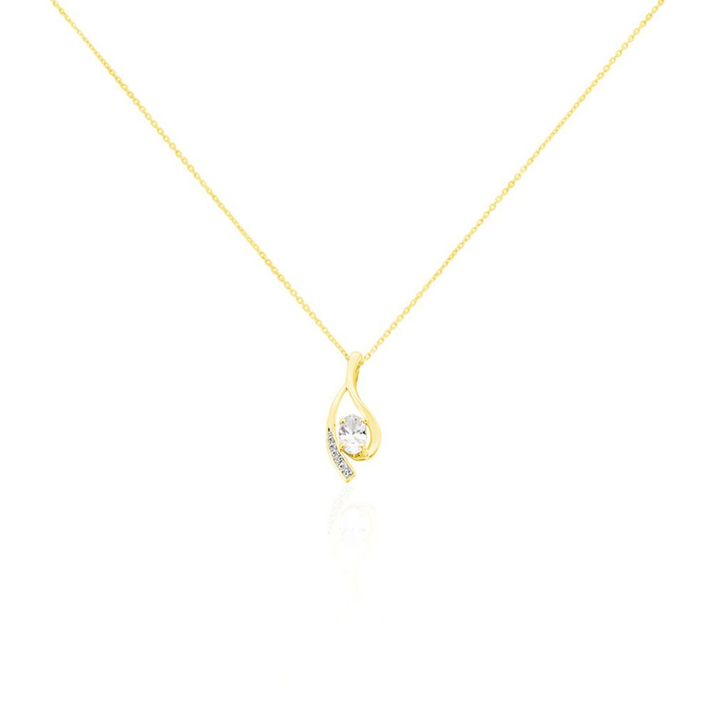 Collier Or Jaune Sagesse Oxydes De Zirconium