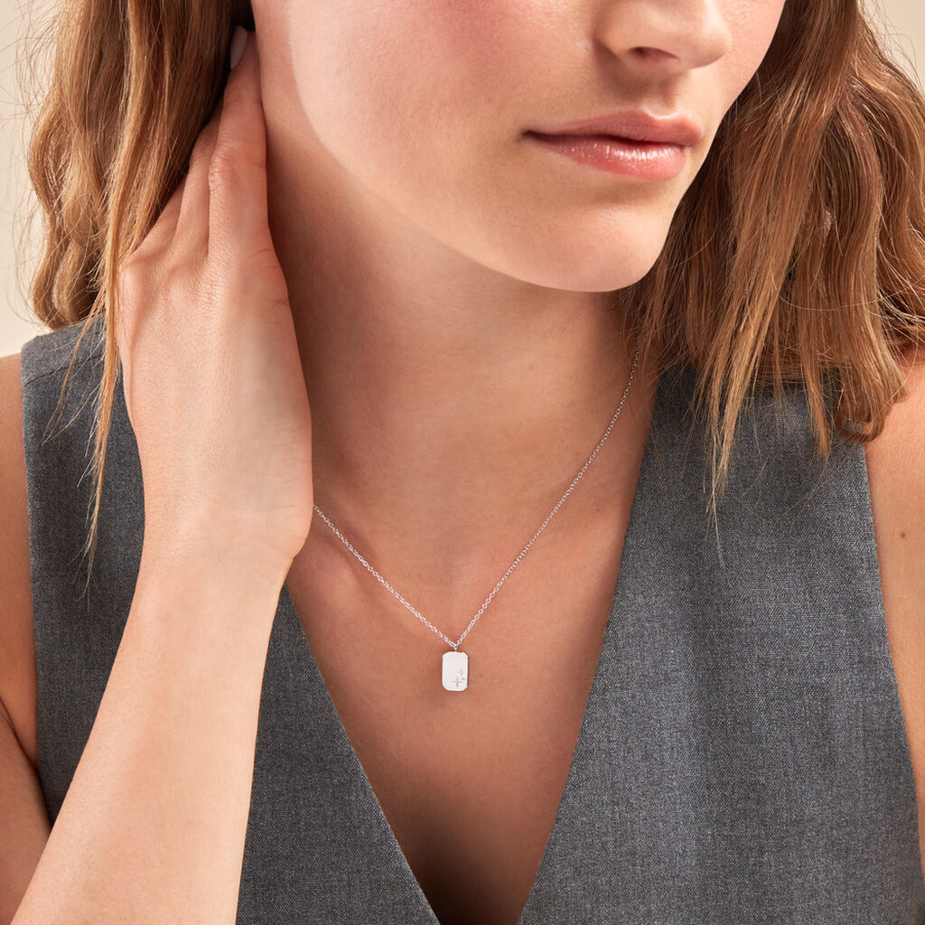 Collier Youna Argent Blanc Oxyde De Zirconium - Colliers fantaisie Femme | Histoire d’Or