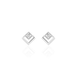 Boucles D'oreilles Puces Liana Or Blanc Diamant - Clous d'oreilles Femme | Histoire d’Or