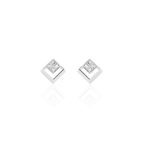 Boucles D'oreilles Puces Liana Or Blanc Diamant - Clous d'oreilles Femme | Histoire d’Or
