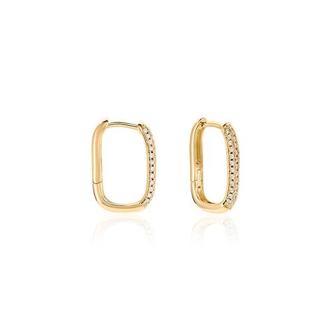 Créoles Domingo Plaqué Or Jaune Oxyde De Zirconium - Boucles d'oreilles créoles Femme | Histoire d’Or