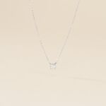 Collier Or Blanc Aphrodite Diamant Synth&eacute;tique - Colliers Femme | Histoire d&rsquo;Or