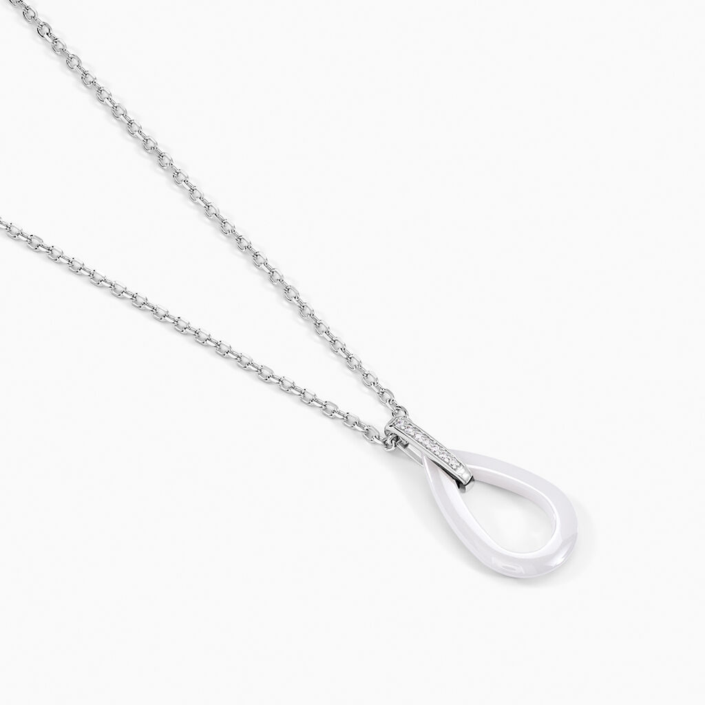 Collier Peer Argent Blanc Oxyde De Zirconium - Colliers fantaisie Femme | Histoire d&rsquo;Or