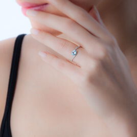 Bague Loriane Or Blanc Rubis Et Diamant - Bagues solitaires Femme | Histoire d’Or