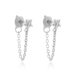 Boucles D'oreilles Pendantes Argent Blanc Tamako Oxydes De Zirconium - Boucles d'oreilles fantaisie Femme | Histoire d’Or