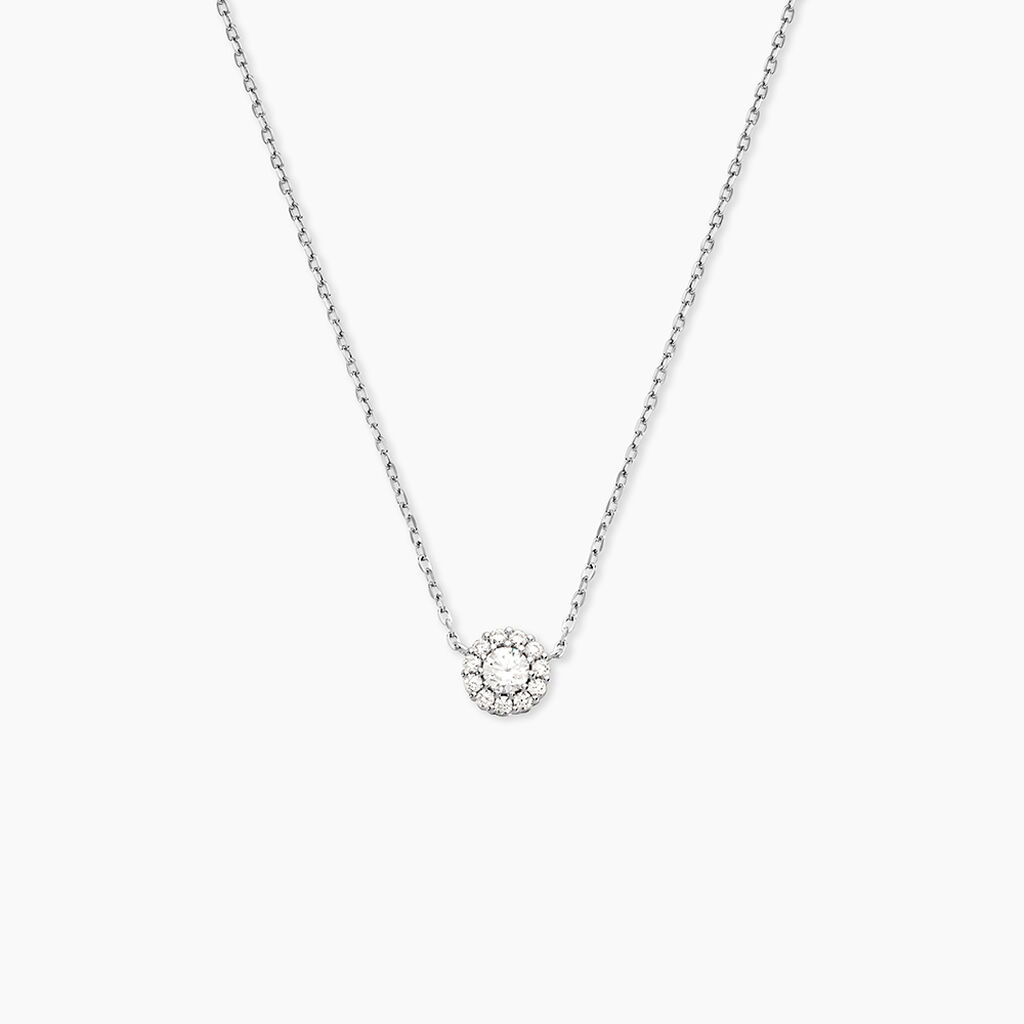 Collier Swanny Argent Blanc Oxyde De Zirconium - Colliers fantaisie Femme | Histoire d&rsquo;Or
