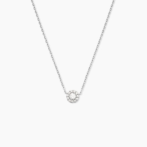 Collier Swanny Argent Blanc Oxyde De Zirconium - Colliers fantaisie Femme | Histoire d&rsquo;Or