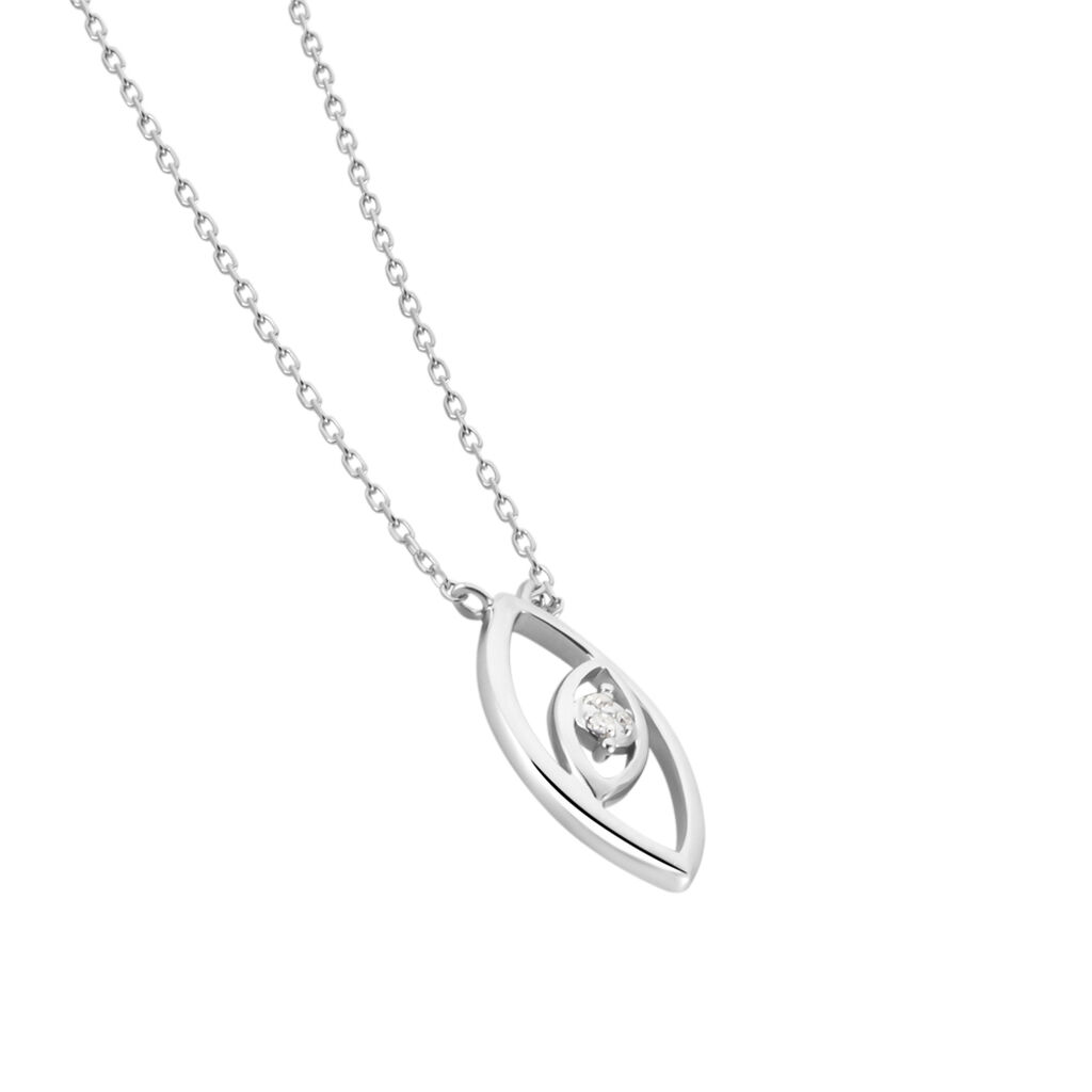 Collier Irla Or Blanc Diamant - Colliers Femme | Histoire d’Or