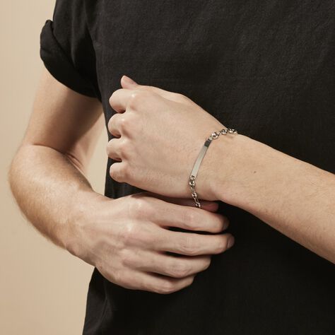 Bracelet Identite Argent Blanc Carrus - Gourmettes Homme | Histoire d’Or