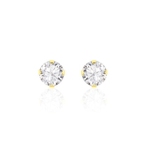 Boucles D'oreilles Puces Eddie Or Jaune Oxyde De Zirconium - Clous d'oreilles Femme | Histoire d’Or