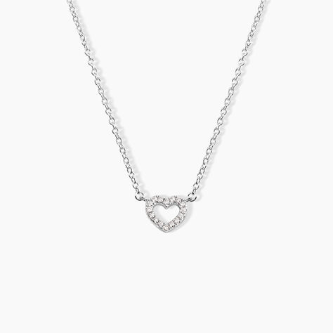 Collier Phanie Argent Blanc Oxyde De Zirconium - F&ecirc;te des m&egrave;res Femme | Histoire d&rsquo;Or