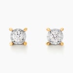 Boucles D'oreilles Puces Diamotion Or Jaune Diamant - Clous d'oreilles Femme | Histoire d&rsquo;Or