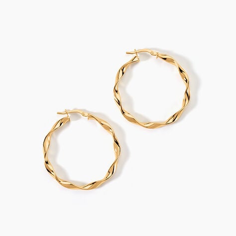 Créoles Falbala Or Jaune - Boucles d'oreilles créoles Femme | Histoire d’Or