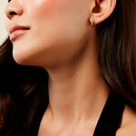 Cr&eacute;oles Croissant Argent Blanc - Boucles d'oreilles cr&eacute;oles Femme | Histoire d&rsquo;Or