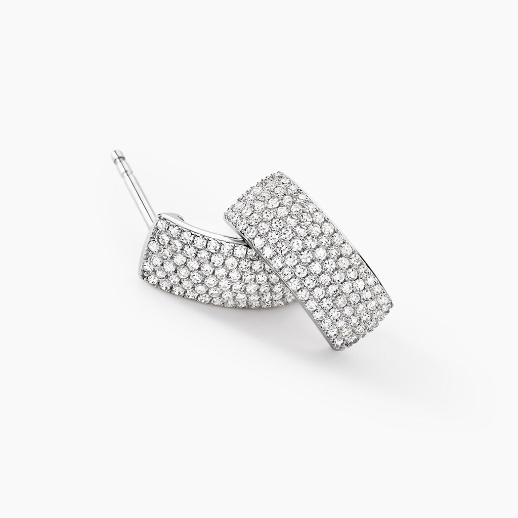 Boucles D'oreilles Puces Charlotte Or Blanc Diamant - Clous d'oreilles Femme | Histoire d’Or