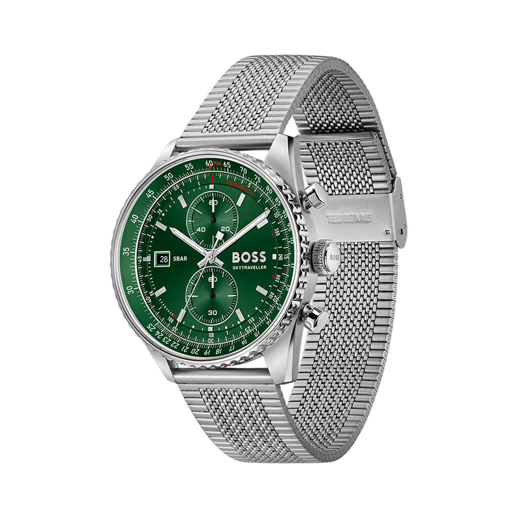 Montre Hugo Boss Skytraveller Pro Vert - Montres Homme | Histoire d&rsquo;Or