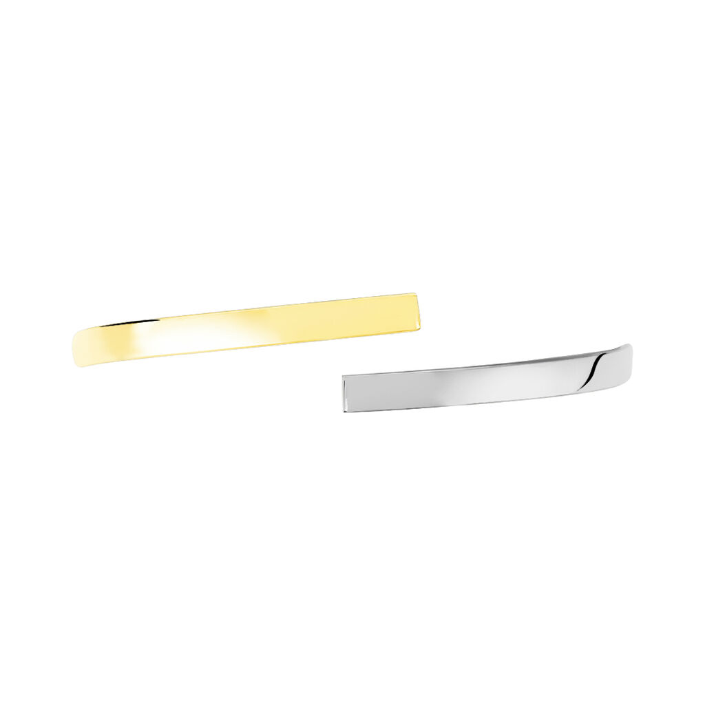 Bracelet Jonc Loise 2 Fils Carres Or Bicolore - Bracelets joncs Femme | Histoire d&rsquo;Or