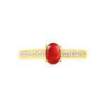 Bague Crista Or Jaune Rubis Et Diamant - Bagues solitaires Femme | Histoire d&rsquo;Or