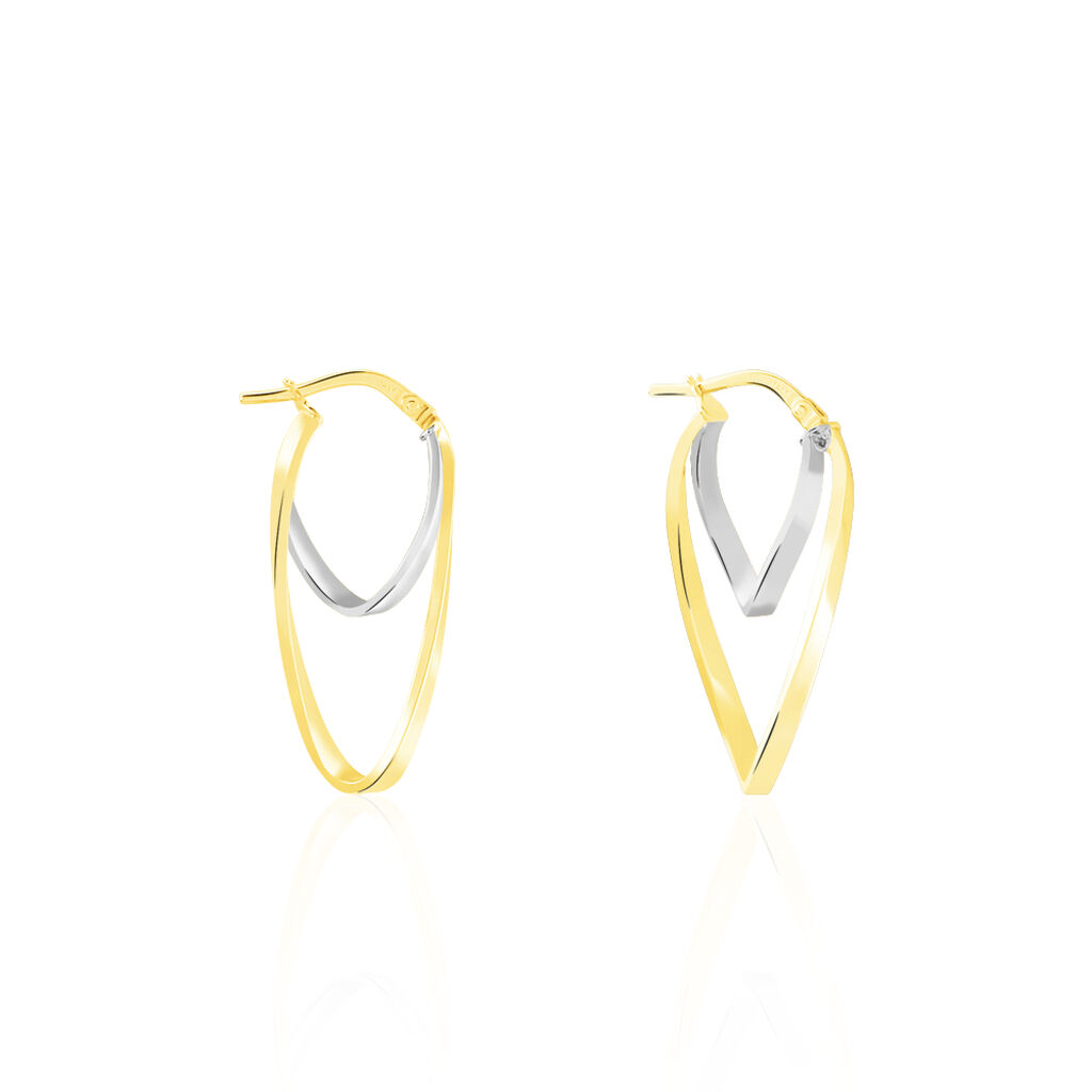 Cr&eacute;oles Aubrey Or Bicolore - Boucles d'oreilles cr&eacute;oles Femme | Histoire d&rsquo;Or