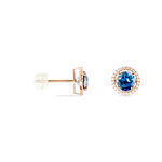 Boucles D'oreilles Puces Or Rose Maeva Topazes Oxydes De Zirconium - Clous d'oreilles Femme | Histoire d&rsquo;Or