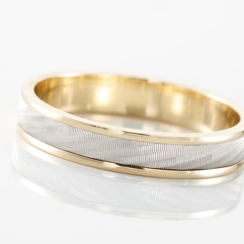 Alliance Effet Mat Ruban Plat Or Bicolore - Alliances Unisex | Histoire d&rsquo;Or