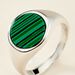 Chevali&egrave;re Argent Blanc Aileas Malachite - Bagues solitaires Homme | Histoire d&rsquo;Or