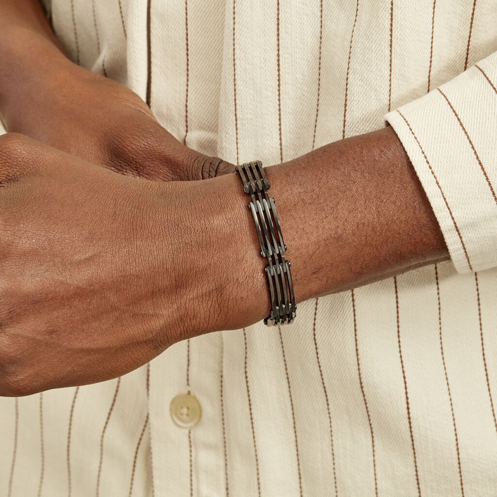 Bracelet Jourdan Homme Rio Acier Noir - Bracelets Homme | Histoire d’Or