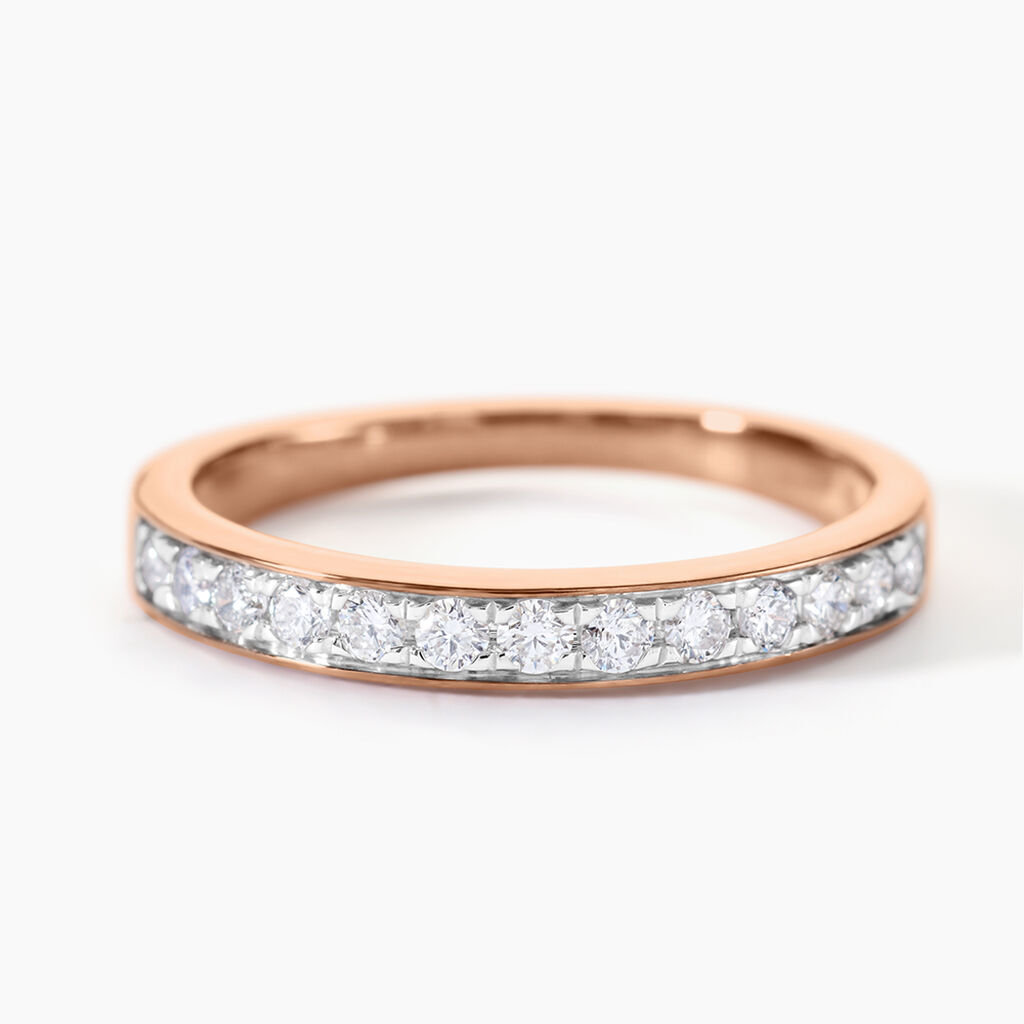 Demi-alliance Rhea Or Rose Diamant - Alliances Femme | Histoire d&rsquo;Or