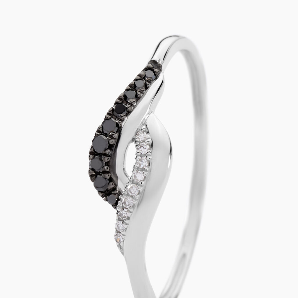 Bague Sculptural Or Blanc Diamant - Bagues avec pierre Femme | Histoire d’Or