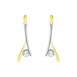 Boucles D'oreilles Pendantes Madli Or Bicolore Topaze - Boucles d'oreilles pendantes Femme | Histoire d’Or
