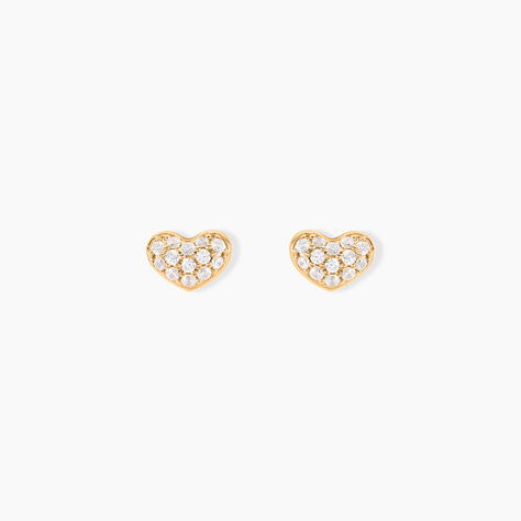 Boucles D'oreilles Puces Janice Plaqué Or Jaune Oxyde De Zirconium - Nouveautés Femme | Histoire d’Or