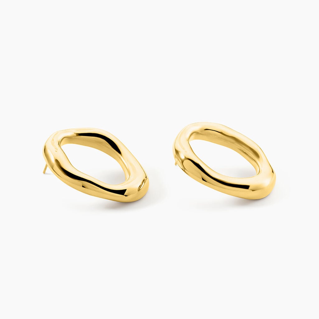 Boucles D'Oreilles Puces Saveli Acier Jaune - Boucles d'oreilles fantaisie Femme | Histoire d&rsquo;Or