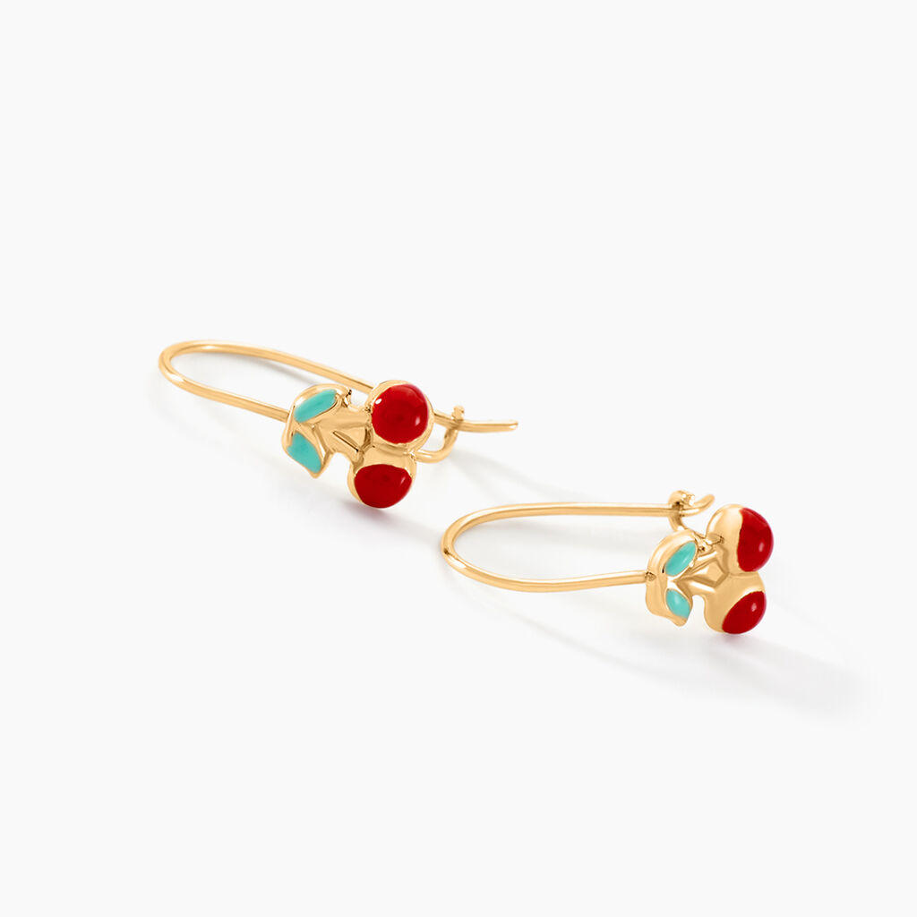 Boucles D'oreilles Pendantes Cherry Cerise Or Jaune - Boucles d'oreilles pendantes Enfant | Histoire d’Or