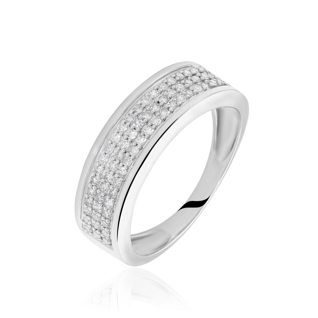 Bague Setti Or Blanc Diamant - Bagues avec pierre Femme | Histoire d’Or