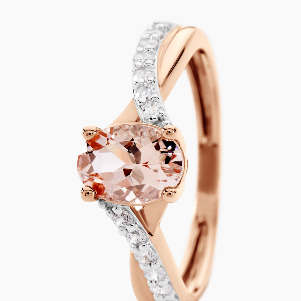 Bague Solitaire Or Rose Lisbet Morganite - Bagues solitaires Femme | Histoire d’Or