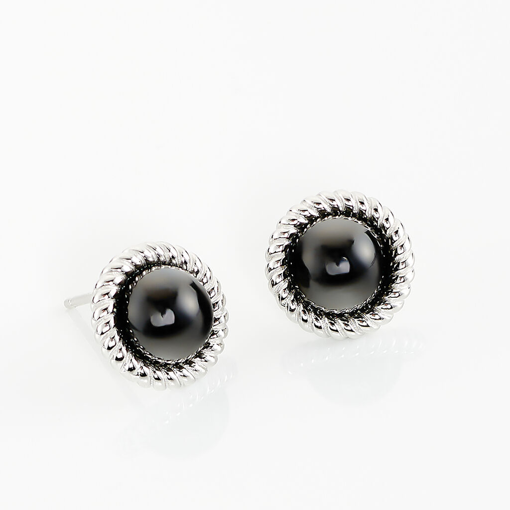 Boucles D'oreilles Puces Adelyne Argent Blanc C&eacute;ramique - Boucles d'oreilles fantaisie Femme | Histoire d&rsquo;Or