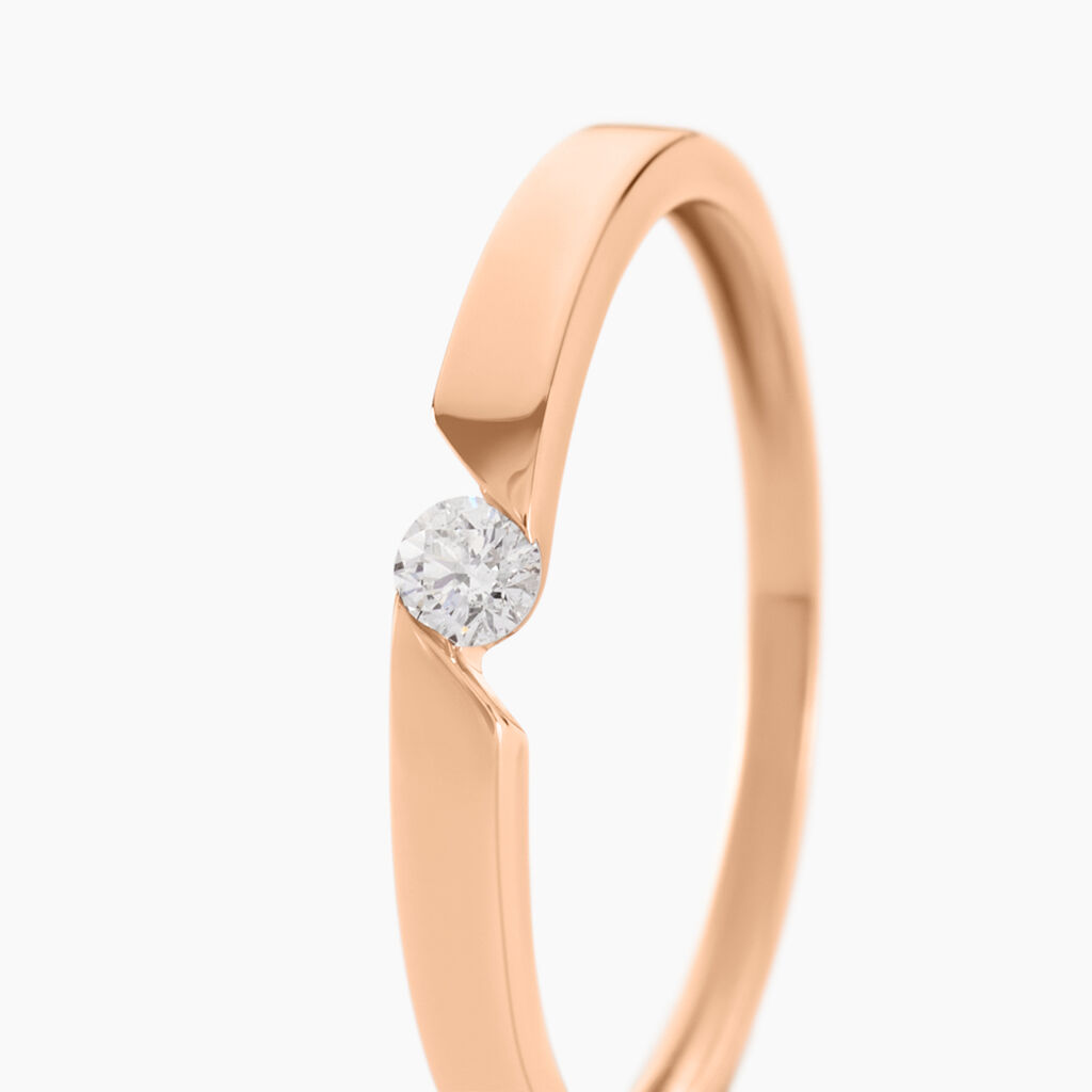 Bague Solitaire Anilie Or Rose Diamant - Bagues solitaires Femme | Histoire d’Or