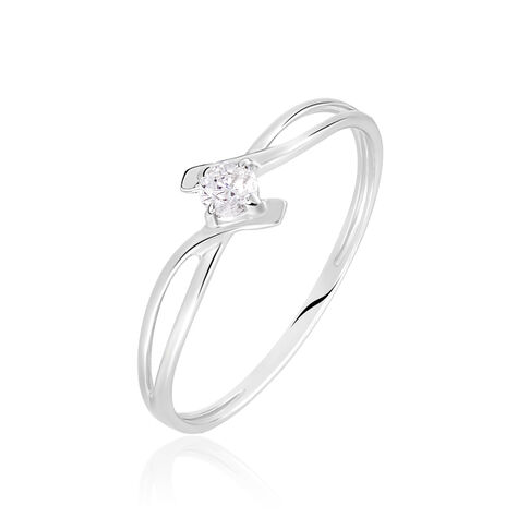 Bague Chamirame Or Blanc Oxyde De Zirconium - Bagues solitaires Femme | Histoire d’Or