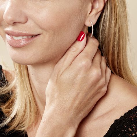 Créoles Sandrine Or Jaune Strass - Boucles d'oreilles créoles Femme | Histoire d’Or