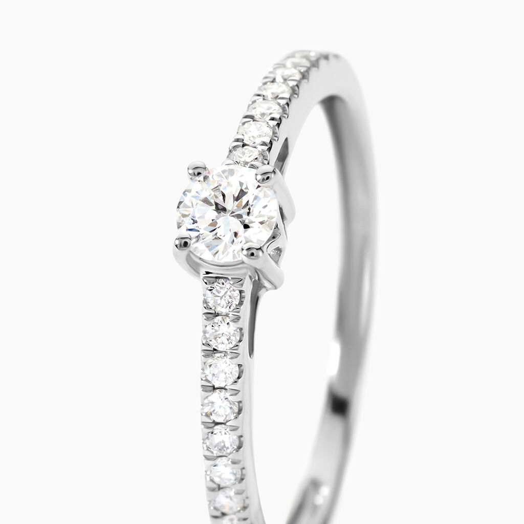 Bague Eliisa Or Blanc Diamant - Bagues solitaires Femme | Histoire d&rsquo;Or