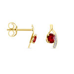 Bijoux D'oreilles Emotion Or Jaune Rubis Diamant - Clous d'oreilles Femme | Histoire d&rsquo;Or