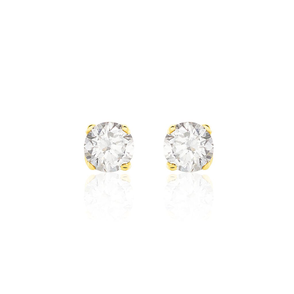 Boucles D'oreilles Puces Victoria Or Jaune Diamant - Clous d'oreilles Femme | Histoire d&rsquo;Or