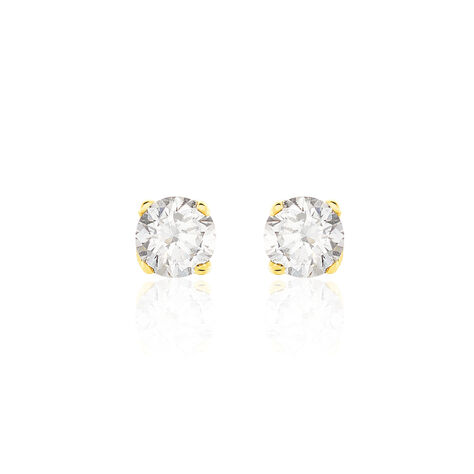 Boucles D'oreilles Puces Victoria Or Jaune Diamant - Clous d'oreilles Femme | Histoire d&rsquo;Or