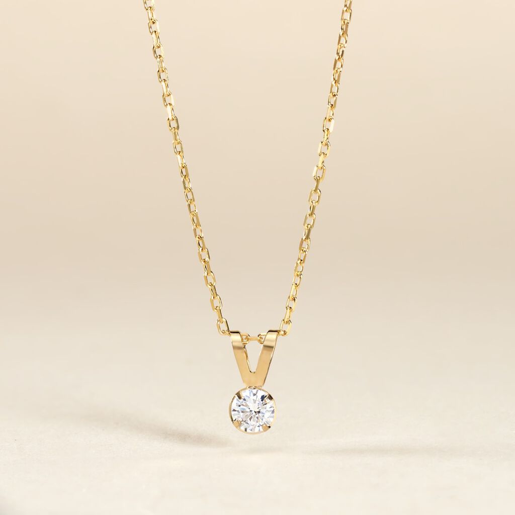 Pendentif Mabila Or Jaune Oxyde De Zirconium - Pendentifs Femme | Histoire d&rsquo;Or