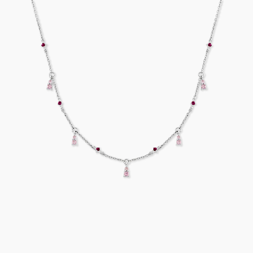 Collier Summer Burgundy Argent Blanc Oxyde De Zirconium Rubis - F&ecirc;te des m&egrave;res Femme | Histoire d&rsquo;Or
