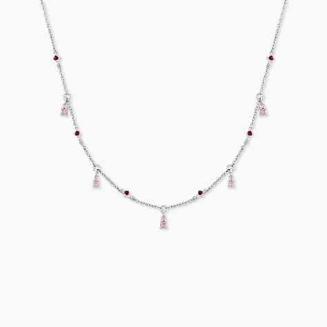Collier Summer Burgundy Argent Blanc Oxyde De Zirconium Rubis - F&ecirc;te des m&egrave;res Femme | Histoire d&rsquo;Or